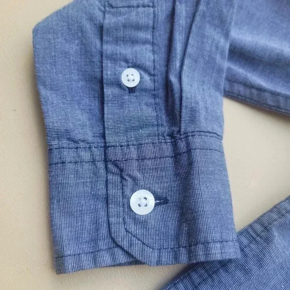 Lot Of 2 Old Navy Built-In Flex Navy Blue Boys White Button Down Size S (6-7) - Picture 8 of 15